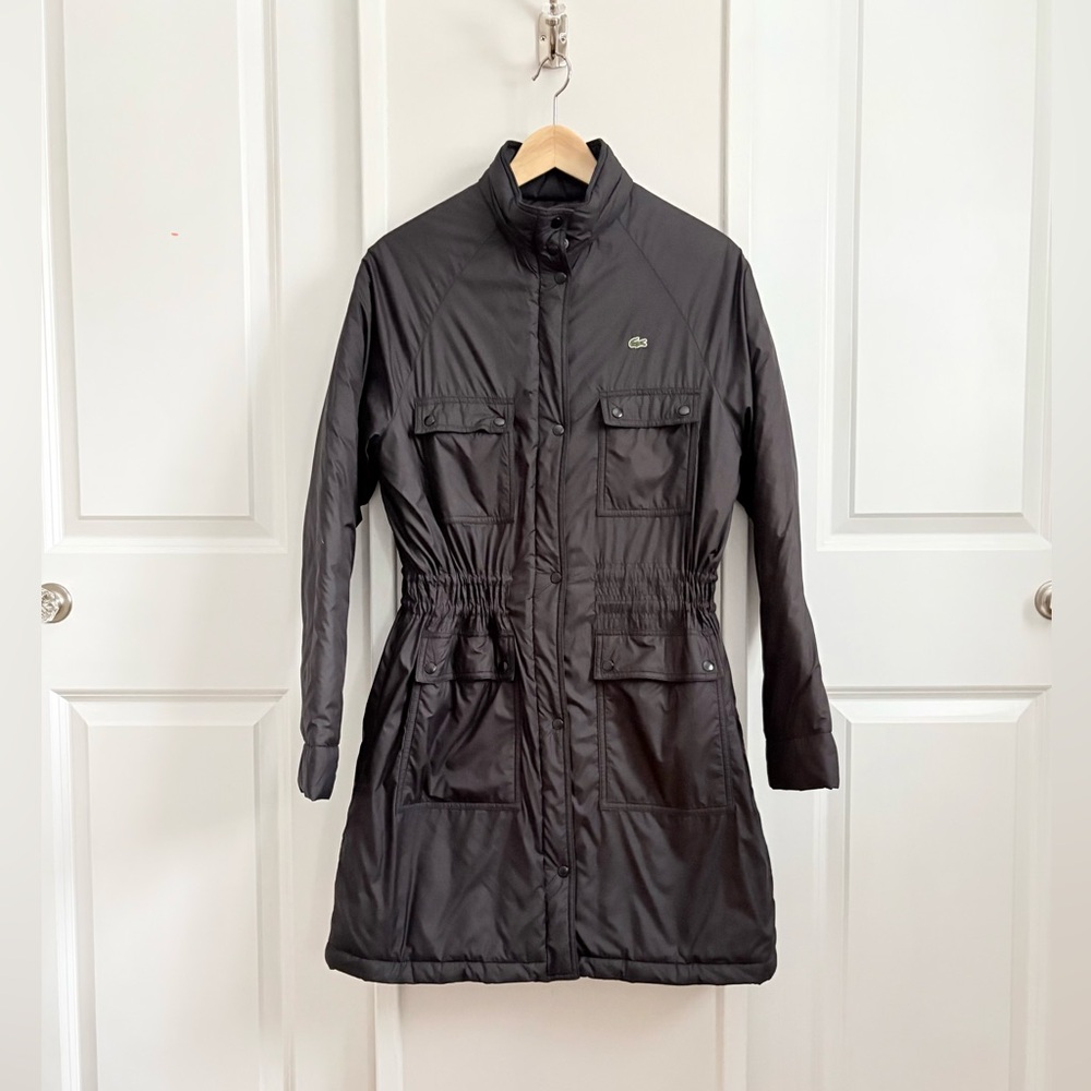 Lacoste Black Parka Utility Coat – Size 42